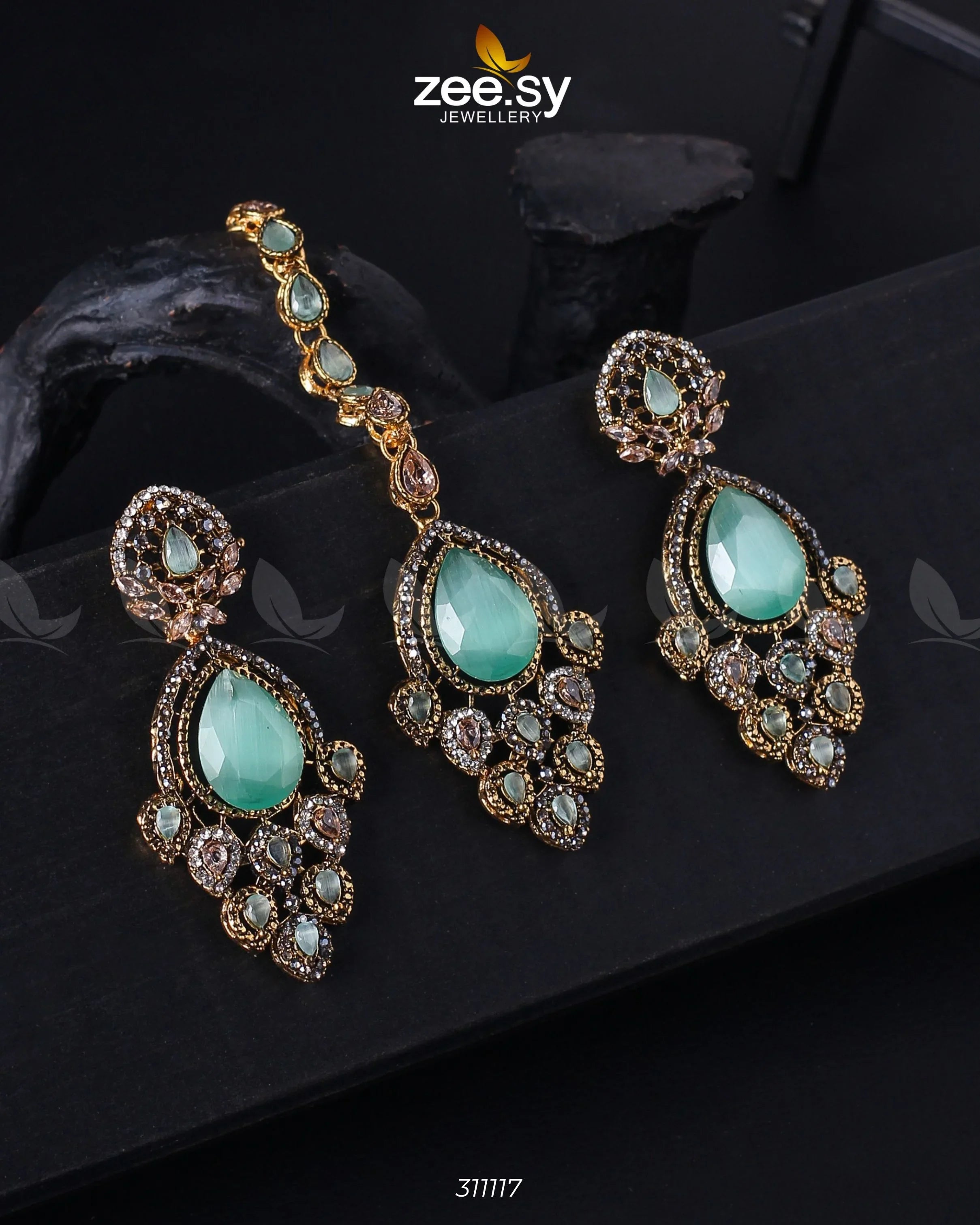 Dangle Earrings Mint Green - Zeesy Jewellery