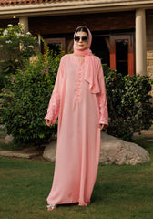 Hijabi.Pk Floral Pink Abaya