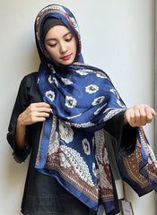 Hijab Ul Hareem Printed Hijabs-Blue