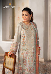 Asim Jofa Aira Summer Prints Ajar-02 Embroidered Jacquard 3 Pcs
