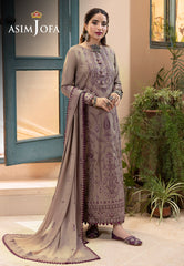 Asim Jofa Shadow Work '23 Ajsw-23 Embroidered Lawn Silk 3 Pcs