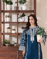 Flutterby Stitched 2 Piece Cotton Satin Winter Collection'2025-Dania-zn