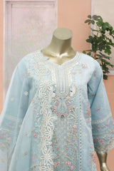 Gira By Bin Saeed Stitched 3 Piece Luxury Emb Chiffon Suit-RTS-979-Sky Blue
