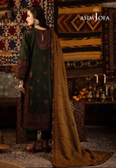Asim Jofa Kashmiri Taanka - Embroidered Shawl collection Ajkt-10 Embroidered Self Twill 3 Pcs