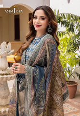 Asim Jofa Rania Pre-Winter '23 Ajrw-04 Designers Stitched Embroidered Premium Winter Cotton 3 Pcs