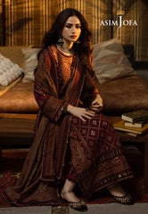 Asim Jofa Kashmiri Taanka - Embroidered Shawl collection Ajkt-06 Embroidered Cotton Karandi 3 Pcs