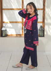 Khanak Stitched Kids-Navy Blue Koti Style 2Pcs Suit KST 135