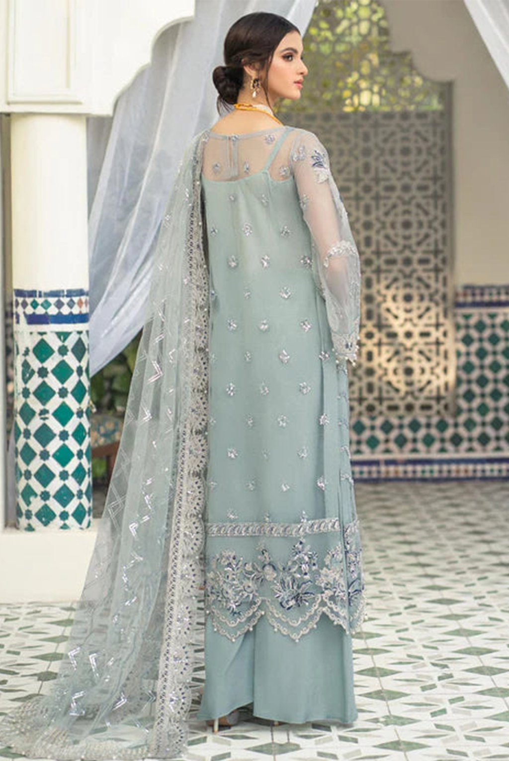 Meeral Unstitched 3 Piece Luxury Formals Pret Collection'2025-Falak - Meeral Luxe