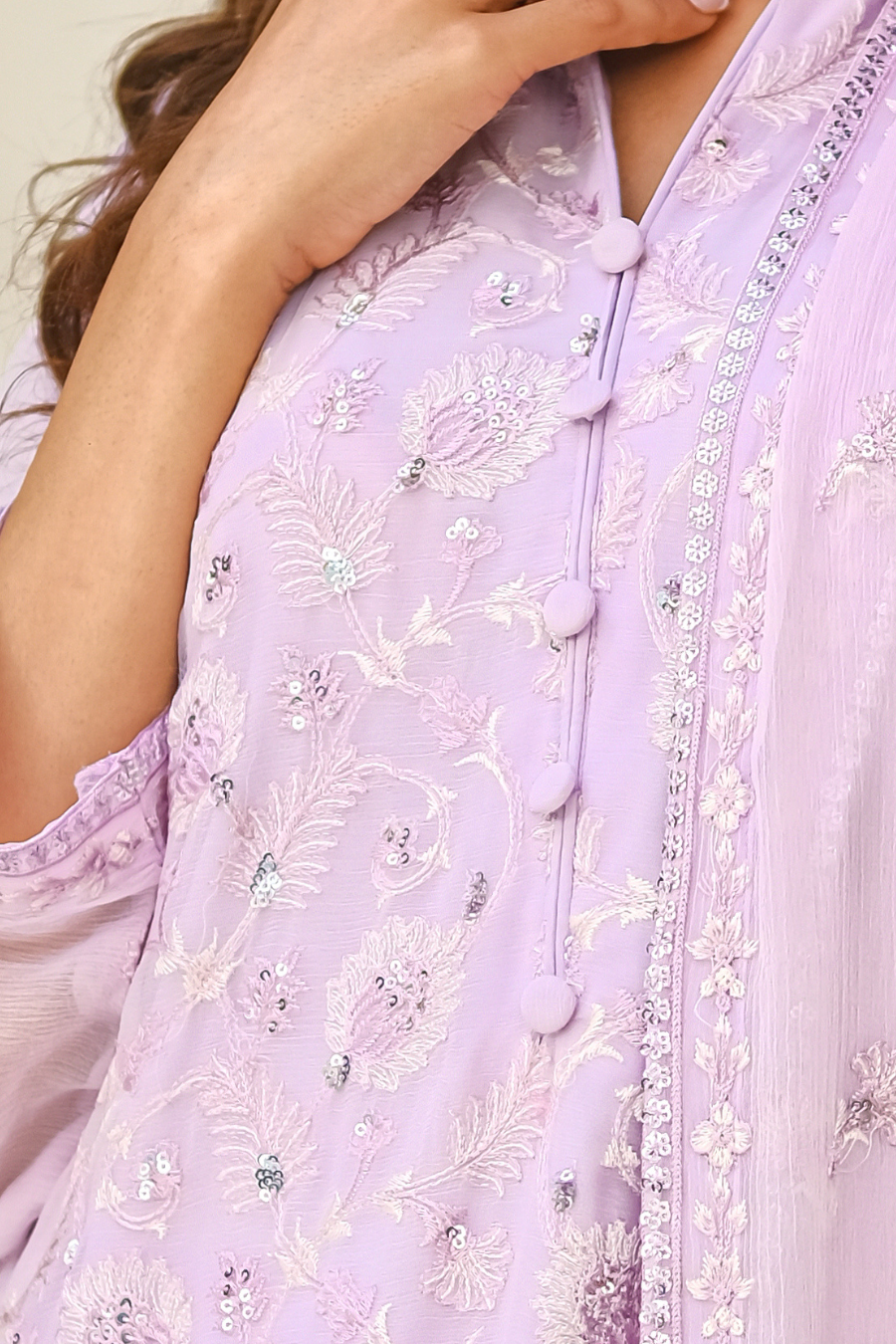 Sprinkles Stitched 3 Piece Formals Luxury Festive Women Collection'2025-Lavender Dream - 3-Piece Luxury Chiffon