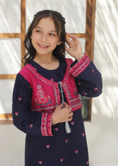 Khanak Stitched Kids-Navy Blue Koti Style 2Pcs Suit KST 135