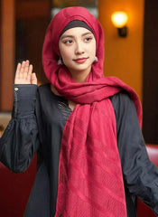Hijab Ul Hareem Solid Self Print Fancy Hijabs