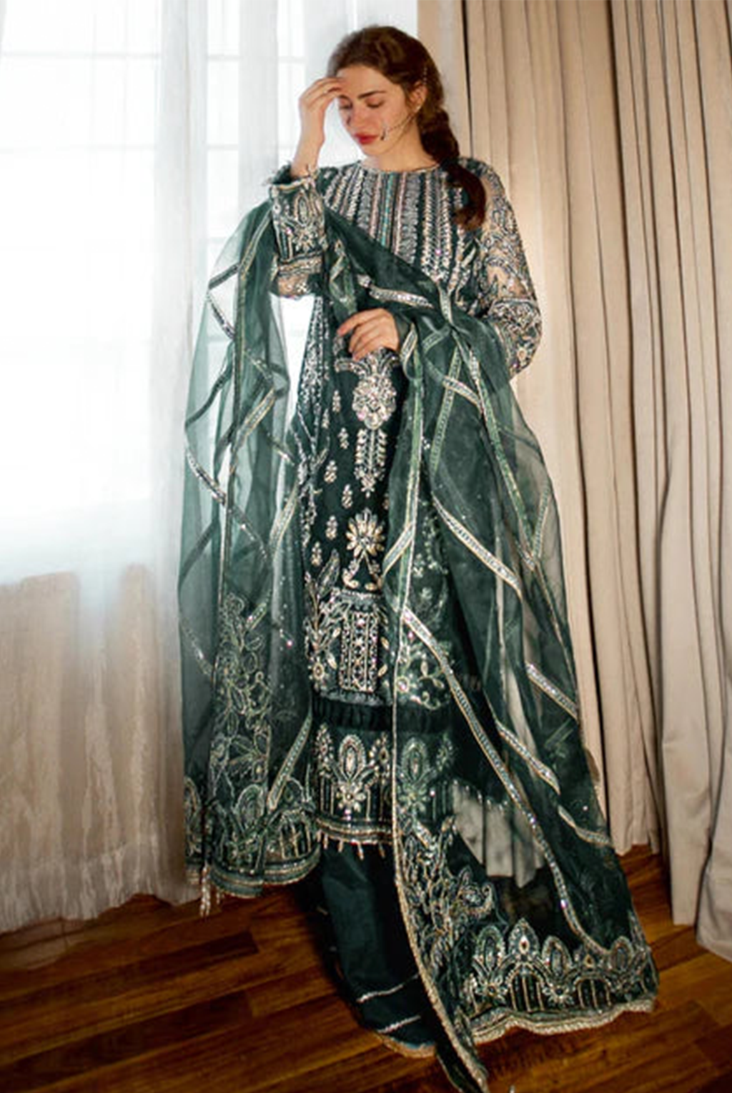 Meeral Unstitched 3 Piece Luxury Formals Pret Collection'2025-Meeral - Dilaab