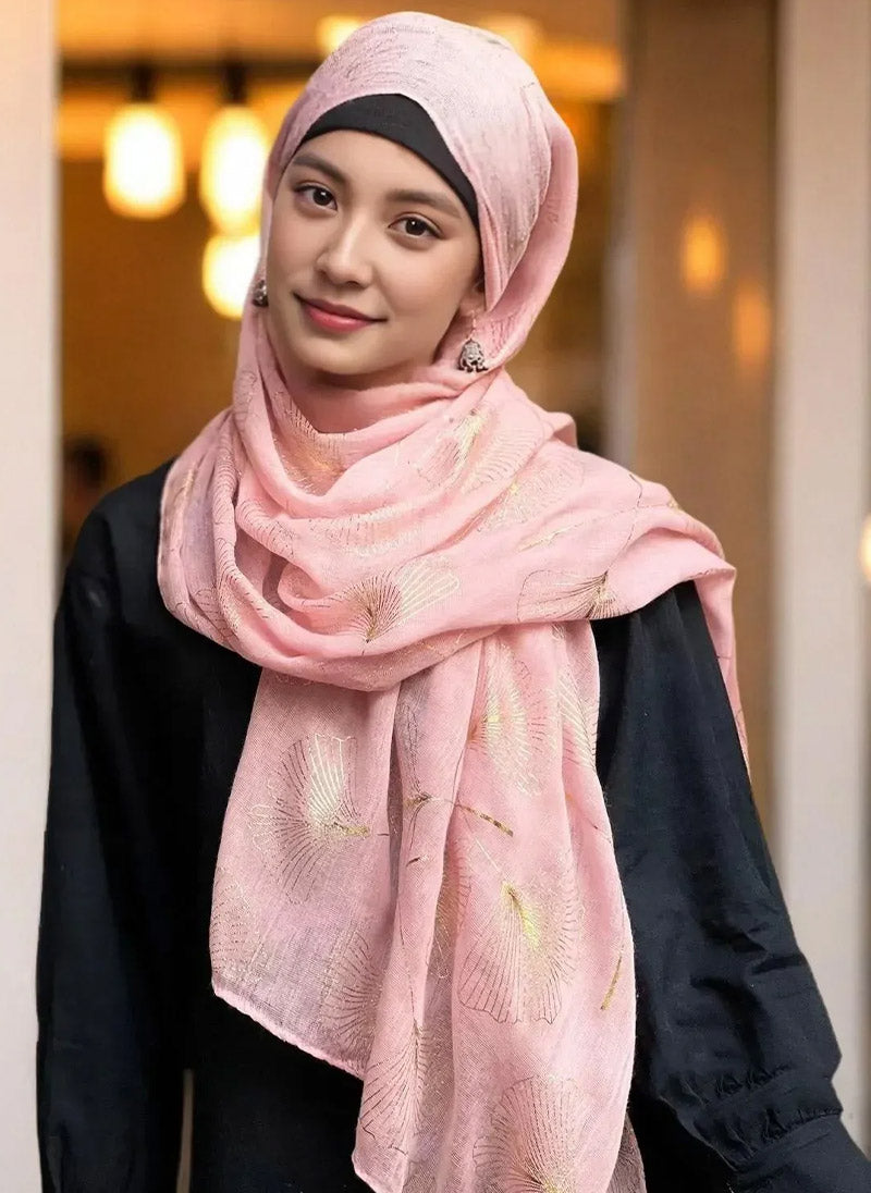 Hijab Ul Hareem Gold Foil Floral Hijabs