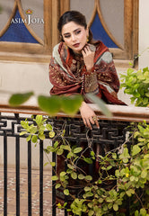 Asim Jofa Rania Pre-Winter '23 Ajrw-08 Designers Stitched Embroidered Premium Winter Cotton 3 Pcs