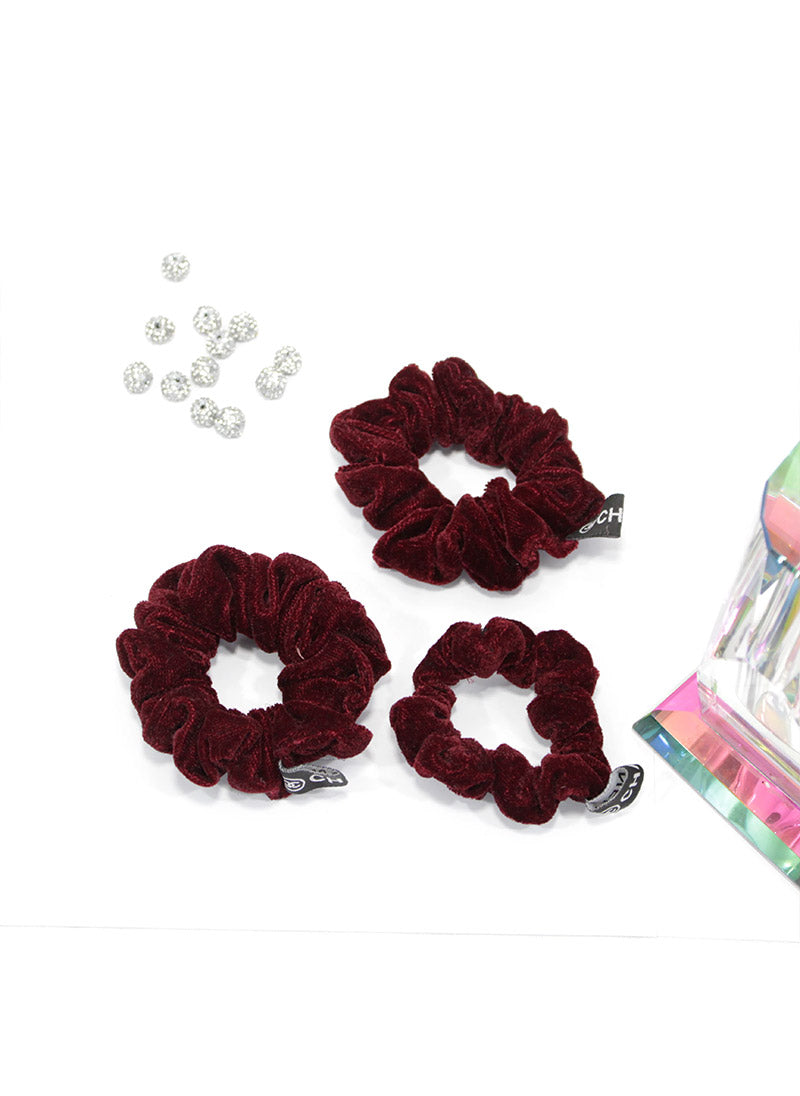 Hijab Ul Hareem Velvet Scrunchies - 03 Pack of 03