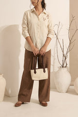 Fineur Mini Jute Shoulder Bag - Cream