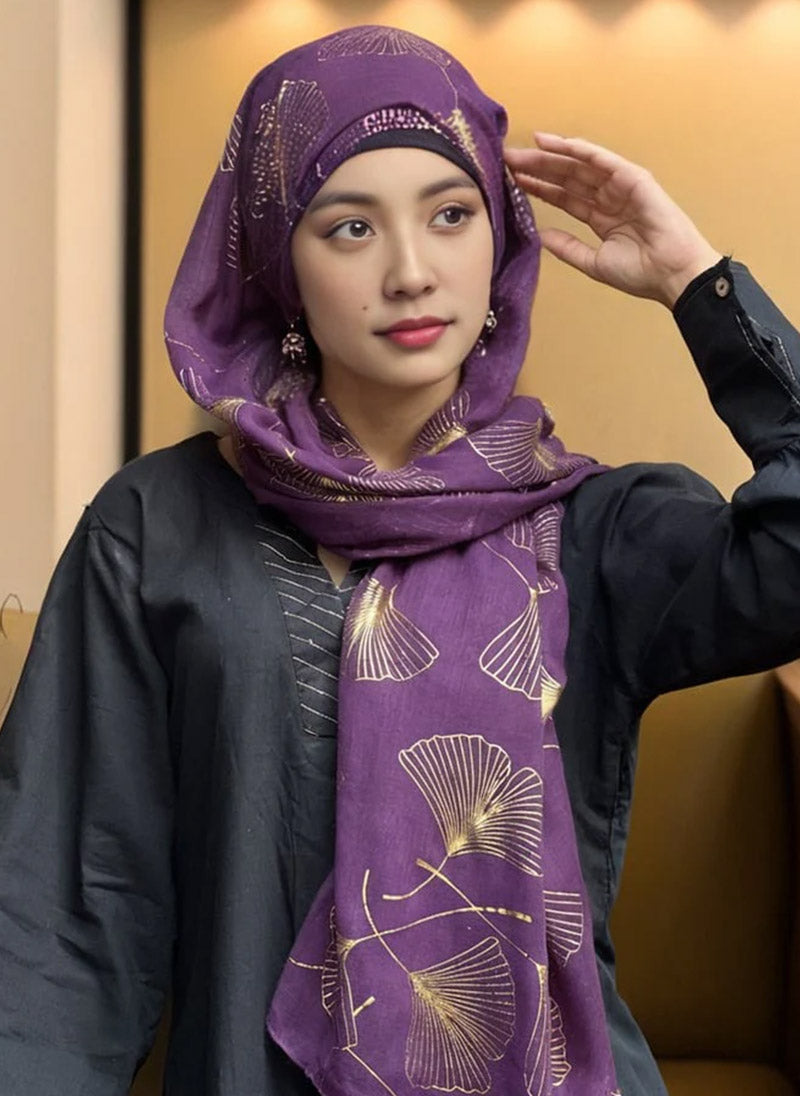 Hijab Ul Hareem Golden Foil Hijab