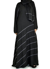 Hijab Ul Hareem Stripes Style Designer Abaya 0120-R-124