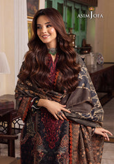 Asim Jofa Rania Pre-Winter '23 Ajrw-10 Designers Stitched Embroidered Slub 3 Pcs