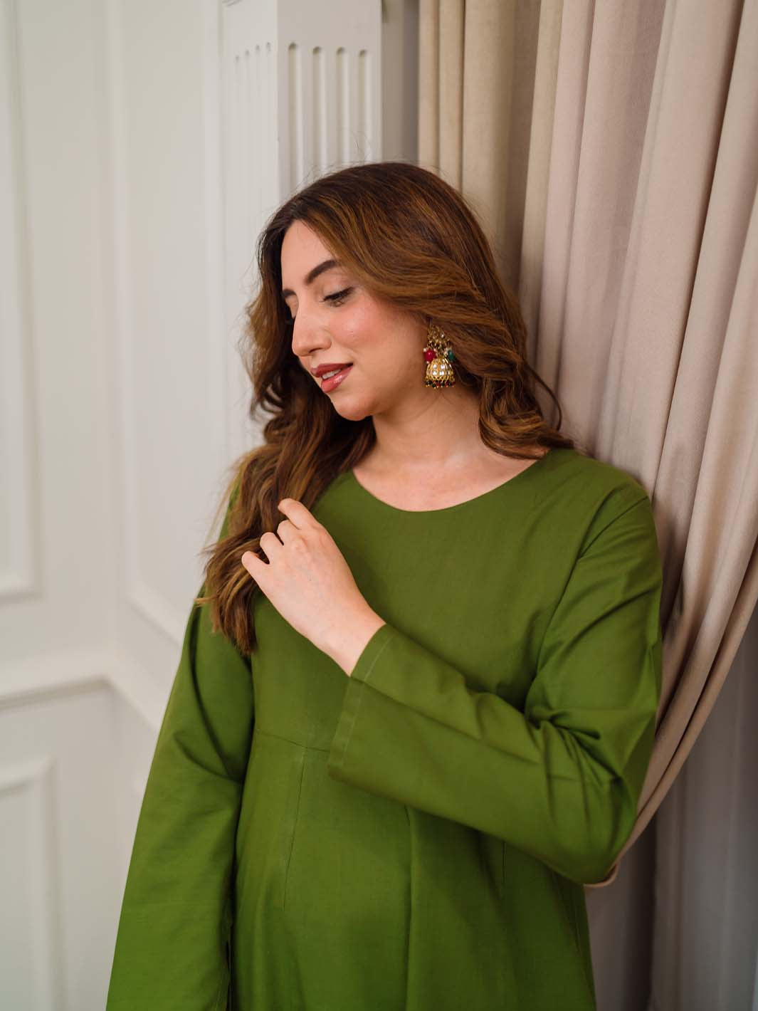 TNG Nyra 2 Piece Green Kalidaar Shirt Trouser Collection'2024