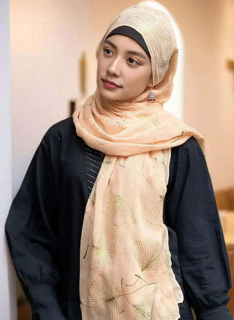 Hijab Ul Hareem Gold Foil Floral Hijabs
