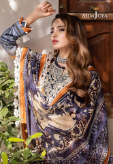 Asim Jofa Rania Pre-Winter '23 Ajrw-20 Designers Stitched Embroidered Premium Winter Cotton 3 Pcs