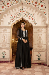 Kalidaar Frocks By Asma & Sidra Stitched Formals Suit-Midnight Fantasy (Plain Chiffon Frock)