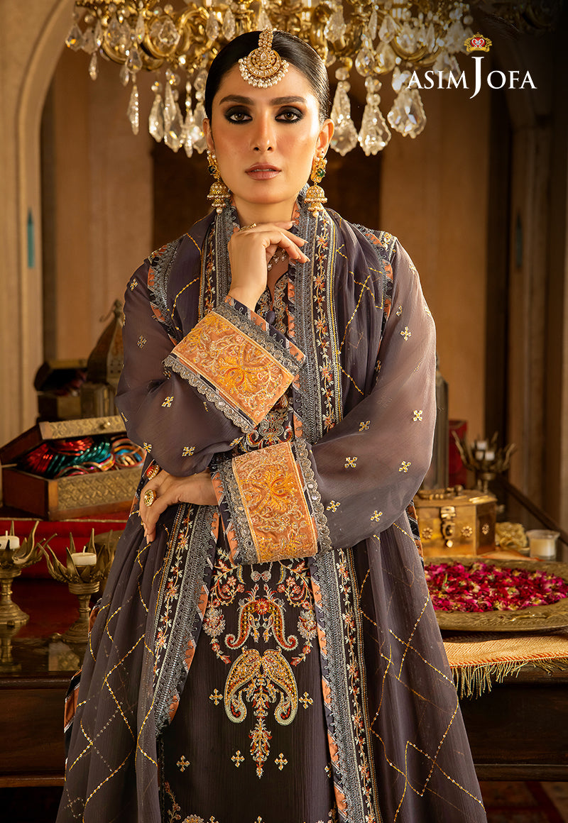 Asim Jofa Velvet Festive Ajvf-04 Embroidered Chiffon 3 Pcs