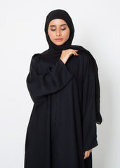 Abaya.Pk Black Basic Front-Open Abaya