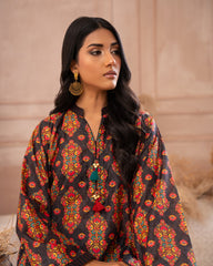 Ayla Studio Stitched PRINTED ESSENTIAL 2PC - Dark Eden