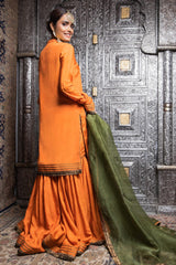 Zaaviay Stitched Eid Edit Naranji (Three Piece)