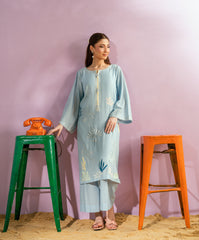Monsoon By Kaanthaa Stitched 2 Piece Summer Suit-Cloud Whisper