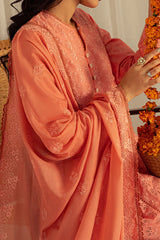 Cross Stitch Unstitched 3 Piece Chikankari Lawn Collection'2023-202-Coral Fantasy