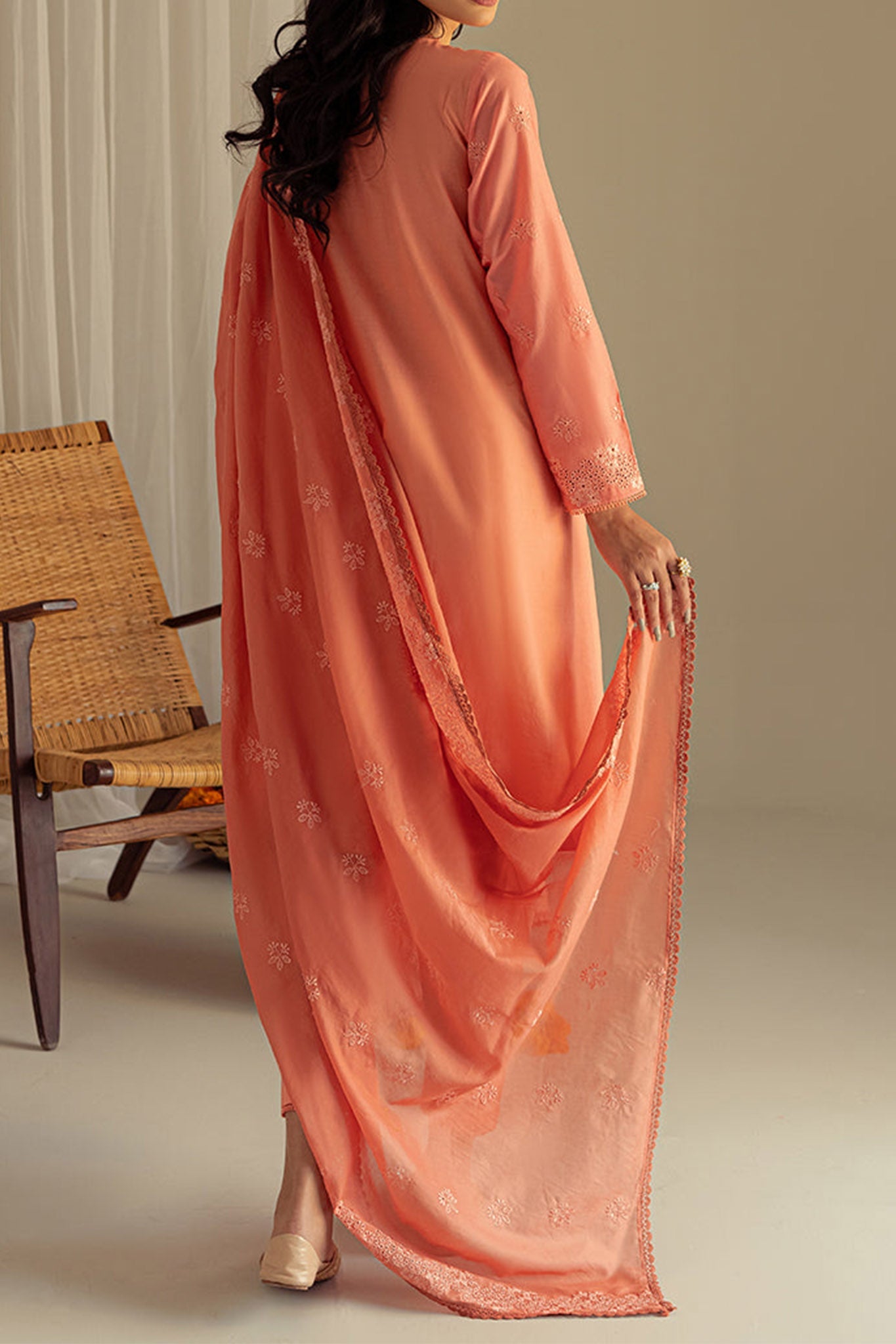 Cross Stitch Unstitched 3 Piece Chikankari Lawn Collection'2023-202-Coral Fantasy