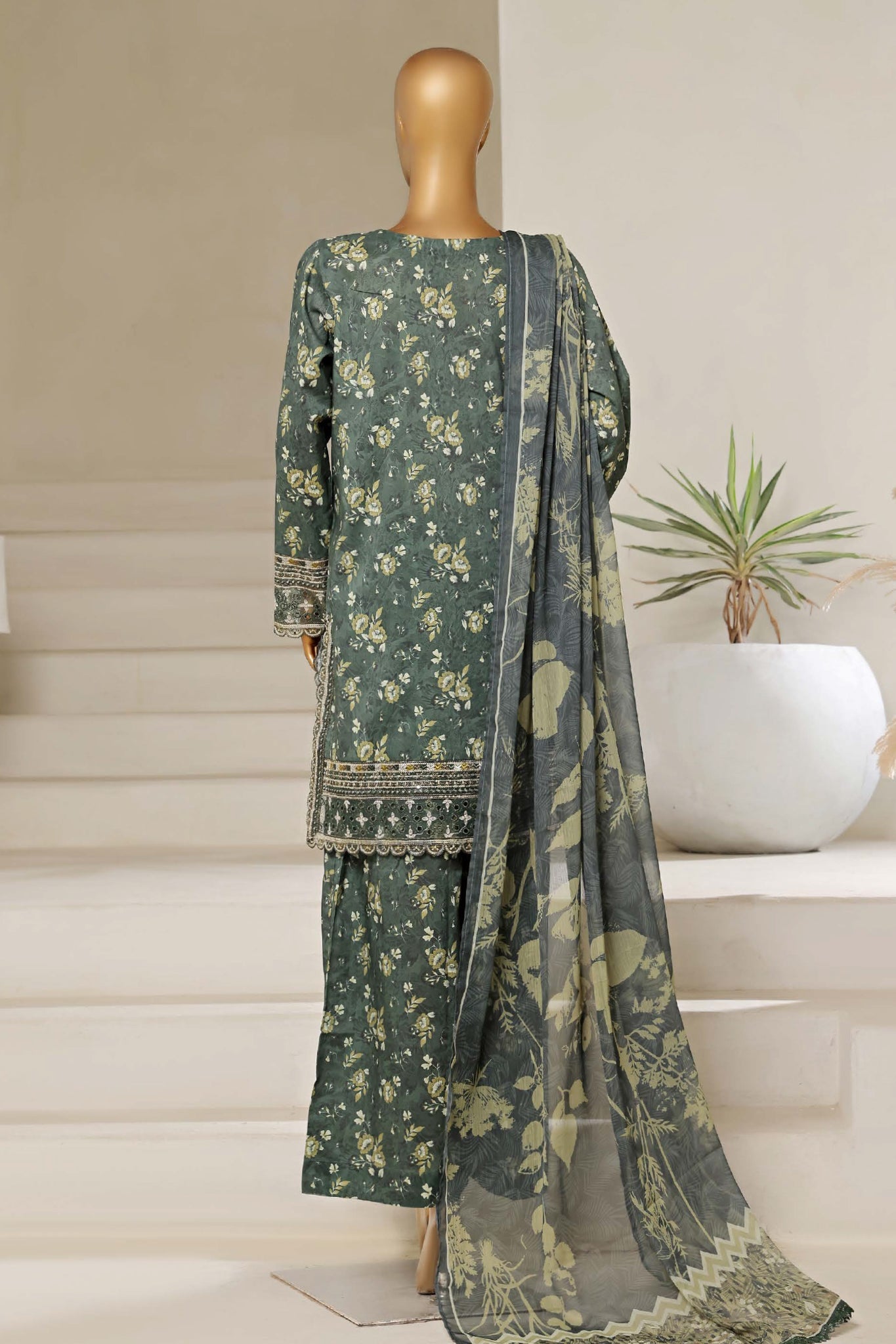 Malika By Sada Bahar Stitched 3 Piece Emb Festive Vol-04 Collection'2025-D-202-Green