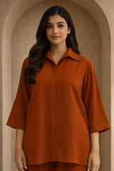 MG Casuals by Madiha Gohar Stitched Summer Suit-Stone Age - Coord Set