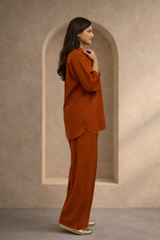 MG Casuals by Madiha Gohar Stitched Summer Suit-Stone Age - Coord Set