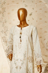 Muse By HZ Stitched 3 Piece Emb Cotton Slub Vol-03 Suit-SSE-203-Ivory
