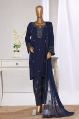 Khombi Stitched 3 Piece Luxury Formals Suit-Symphony-206 N.Blue