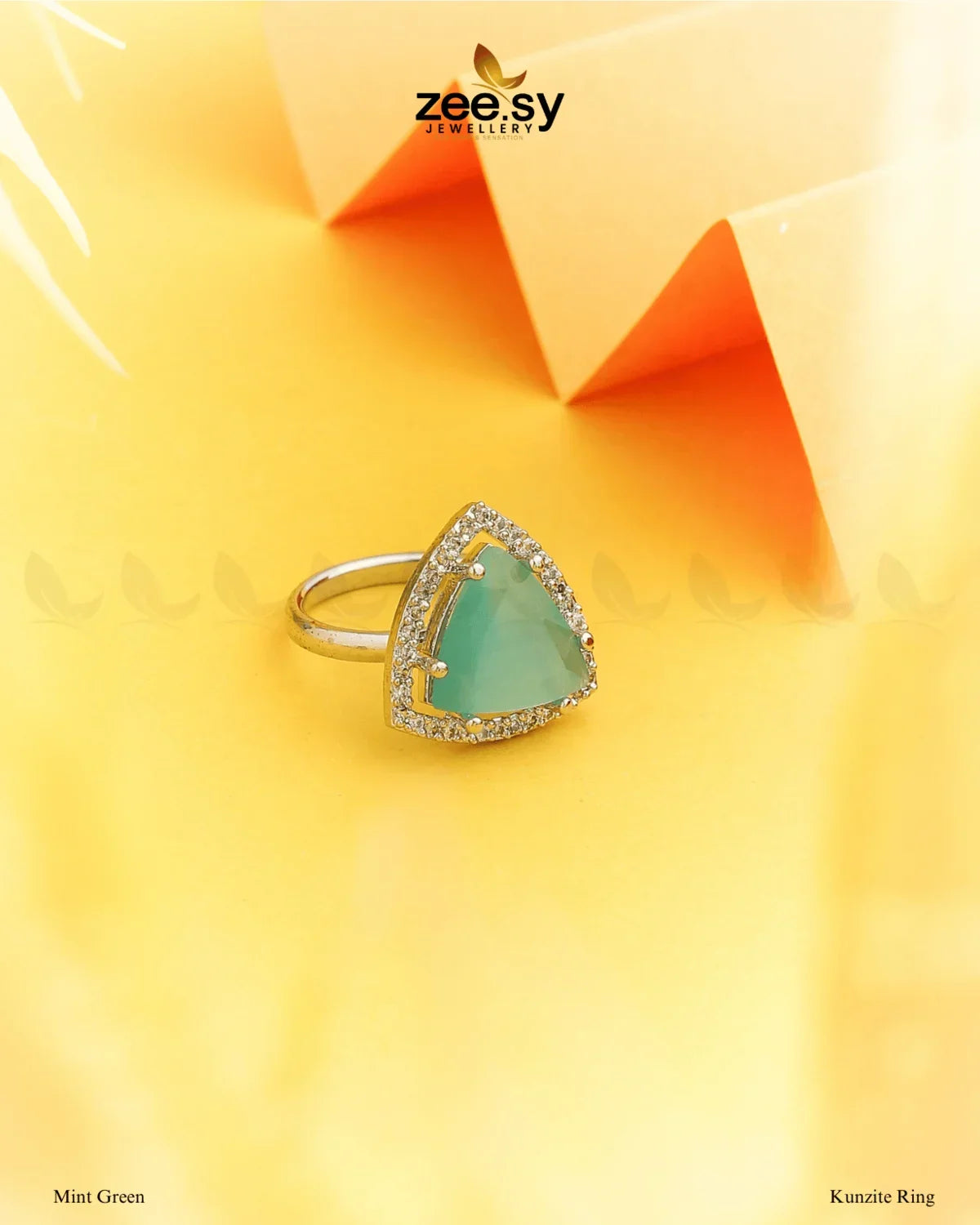 Kunzite Ring Mint Green - Zeesy Jewellery