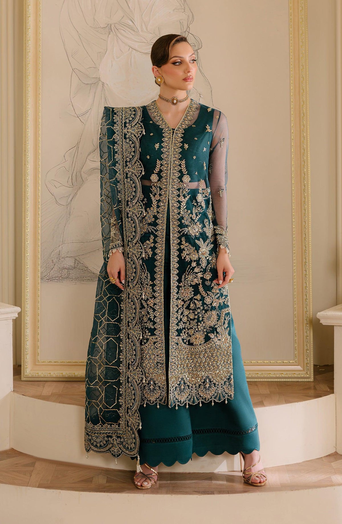 Reve Royal By Fabiha Fatima Unstitched 3 Piece Formals Collection'2025-Sapphire