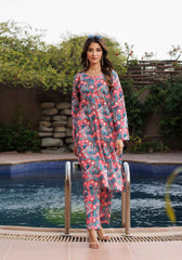Flamingo - 2 PC Stitched Lawn Suit | Timeless Bloom - Zarasi.pk