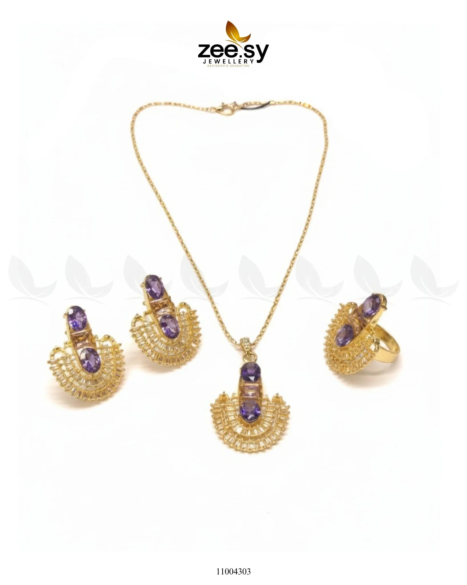 NECKLACE-0781 Purple - Zeesy Jewellery