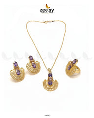 NECKLACE-0781 Purple - Zeesy Jewellery