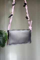 Fineur Handbag Baggie - Black (Lilac Strap)