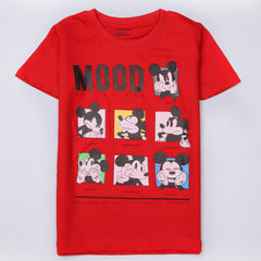 Kjunction Boys Half Sleeves-Printed T-Shirt (mood)