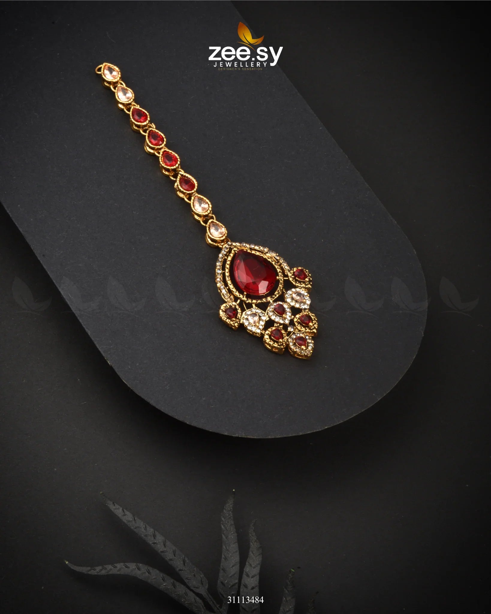 Saphira Bindiya Golden Red - Zeesy Jewellery
