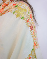 Ayla Studio Embroidered Pashmina Shawl-Luana