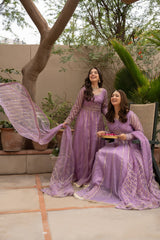 Omal By Komal Stitched 3 Piece Summer Collection'2025-HOOR (Frock & Dupatta)