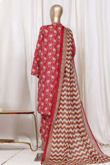 Bin Saeed Stitched 3 Piece Printed Cotton Vol-01 Suit-WC-2366-Maroon